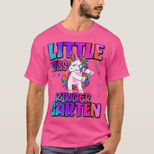 T-shirt Little Miss Kindergarten Unicorn Retour À L'École