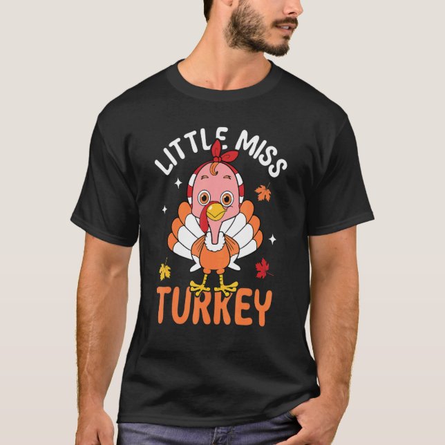 T-shirt Little Miss Turquie automne automne Thankgiving Re (Devant)