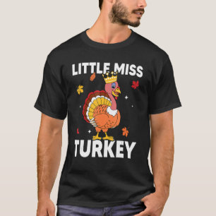 T-shirt Little Miss Turquie Automne Automne Y'all Thanksgi