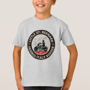 T-shirt Little St Bernard Pass Français italie Motobik alp