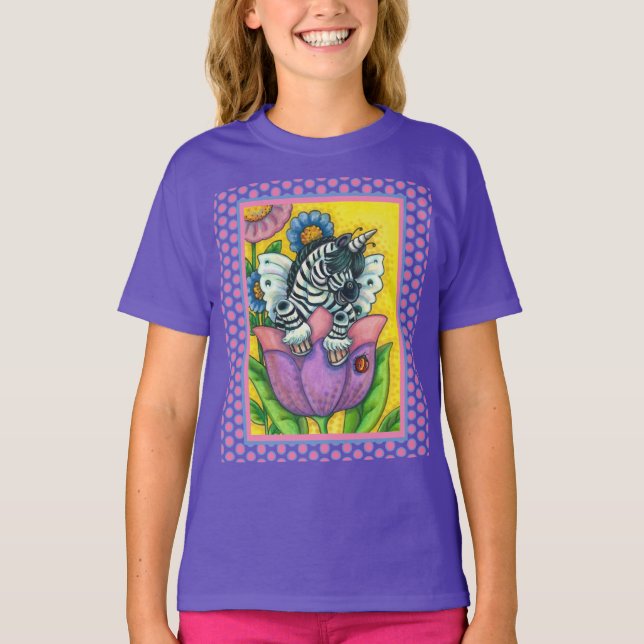 T-shirt LITTLE ZEBO WHIMSYNICKER, Imaginaire UNICORN ZEBRA (Devant)