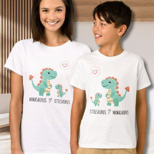 T-shirt Littlesaurus aime Mamasaurus Family Matching Tee