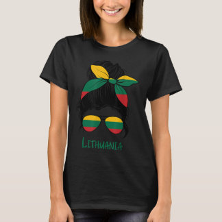 T-shirt Lituanie Girl Lituanienne fille lietuvis drapeau f