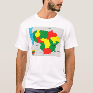 T-shirt lituanie pays politique noir drapeau