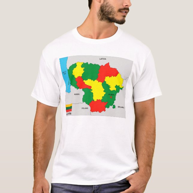 T-shirt lituanie pays politique noir drapeau (Devant)