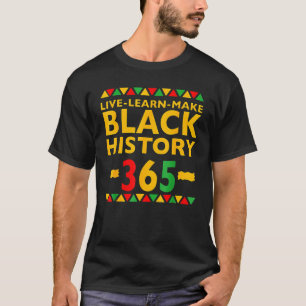 T-shirt Live Apprendre Faire Noir Histoire Mois Curly Natu