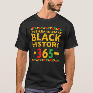 T-shirt Live Apprendre Faire Noir Histoire Mois Curly Natu