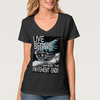 T-shirt LIVE COMMENCE où le trottoir se termine MTB Downhi