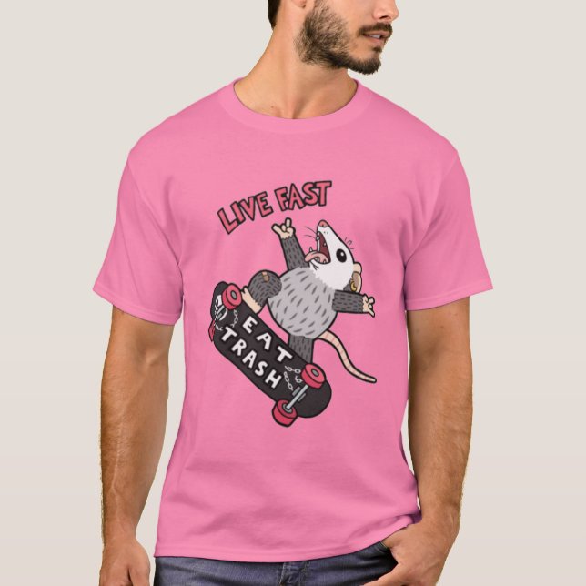 T-shirt Live Fast Eat Trash (Devant)