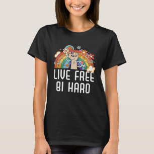T-shirt Live Free Bi Hard Bisexual Pride Mars Bisexualité
