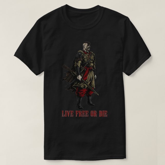 T-shirt live free or die cossack warriere Premium (Design devant)