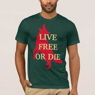 T-shirt Live Free ou Die avec Wolf