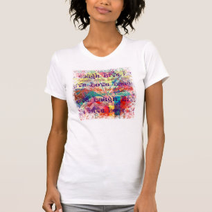 T-shirt Live Laugh Love Abstrait Textured Plaid Motif