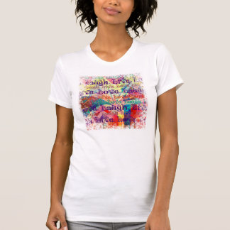 T-shirt Live Laugh Love Abstrait Textured Plaid Motif