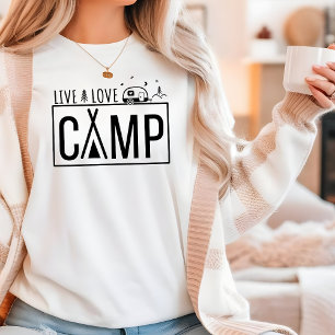 T-shirt Live Love Camp Moderne Simple Camping Extérieur