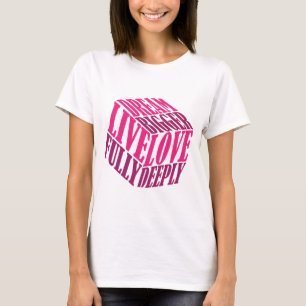 T-shirt Live Love Dream Inspirational Cube Texte
