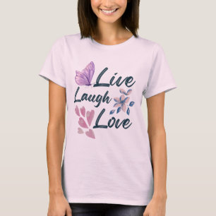 T-shirt Live Love Laugh Chic Indigo