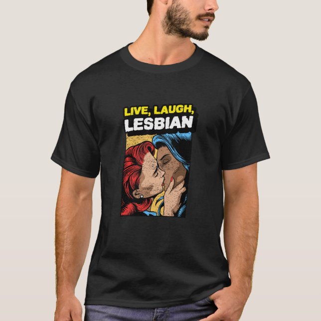 T-shirt Live Love Lesbian (Devant)