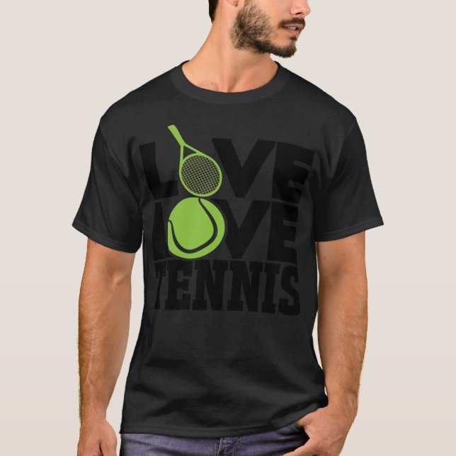 T-shirt Live Love Tennis de basket fan cadeau 90s basket (Devant)