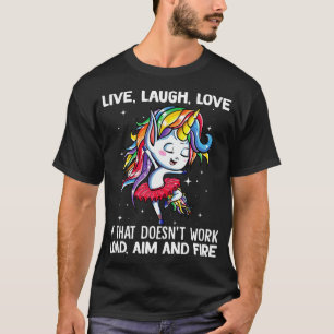 T-shirt Live Rire Amour Si Cela Ne Fonctionne Pas Unicorn