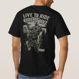 T-shirt Live To Ride Ride To Live Beared Biker Chopper