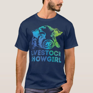 T-shirt Livestock Showgirl Showing Pigs At The Fair4078