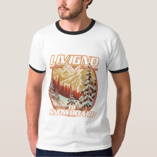 T-shirt Livigno italie logo de snowboard
