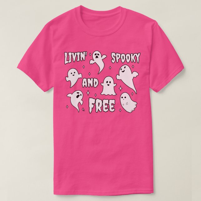 T-shirt Livin éffrayant et gratuit Ghosts (Design devant)