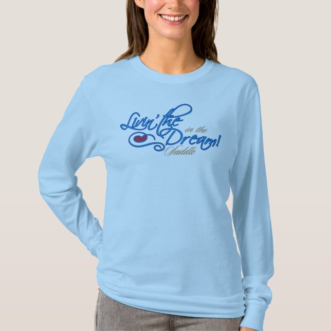 T-shirt Livin la longue douille de dames rêveuses (Devant)