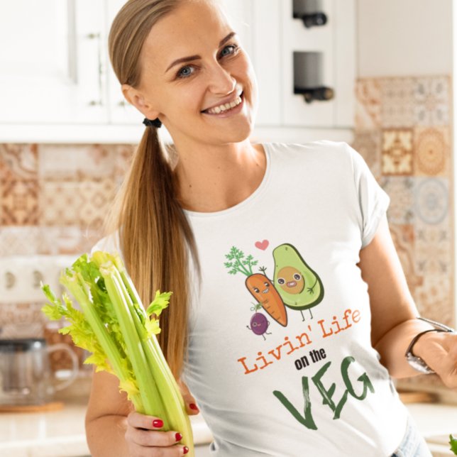 T-shirt Livin Life Sur La Citation De L'Humour Végane De V (Créateur téléchargé)