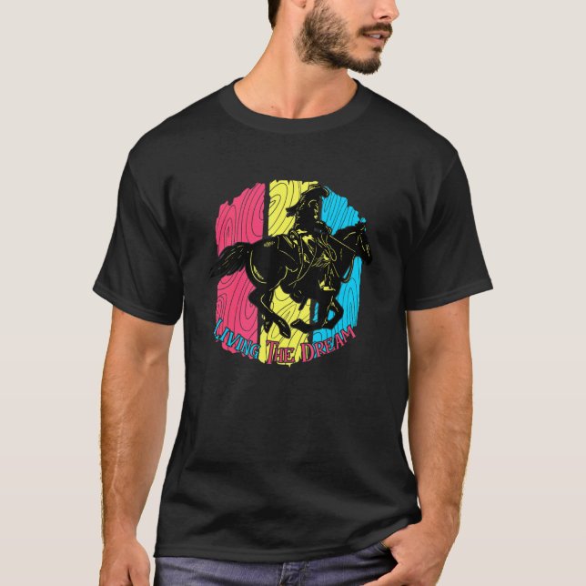 T-shirt Living The Dream Horse Girl (Devant)