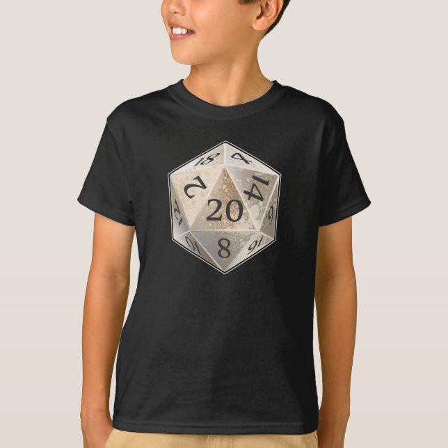 T-shirt L'ivoire de D&D d20 et l'OS noir meurt (Devant)