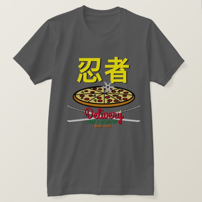 T-shirt livraison de pizza Ninja (Design devant)