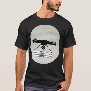 T-shirt Livraison drone quadrocopter drone pilote pizza lu