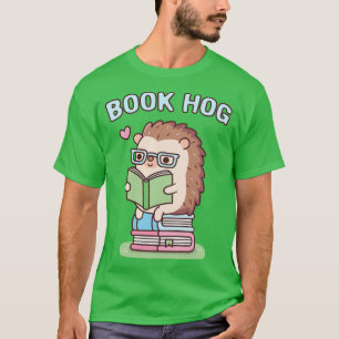 T-shirt Livre amusant Pun de porc mignon Hérisson Aime lir
