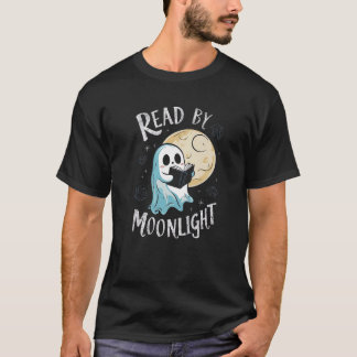 T-shirt Livre De Lecture Drôle De Fantôme Lu Par Moonlight