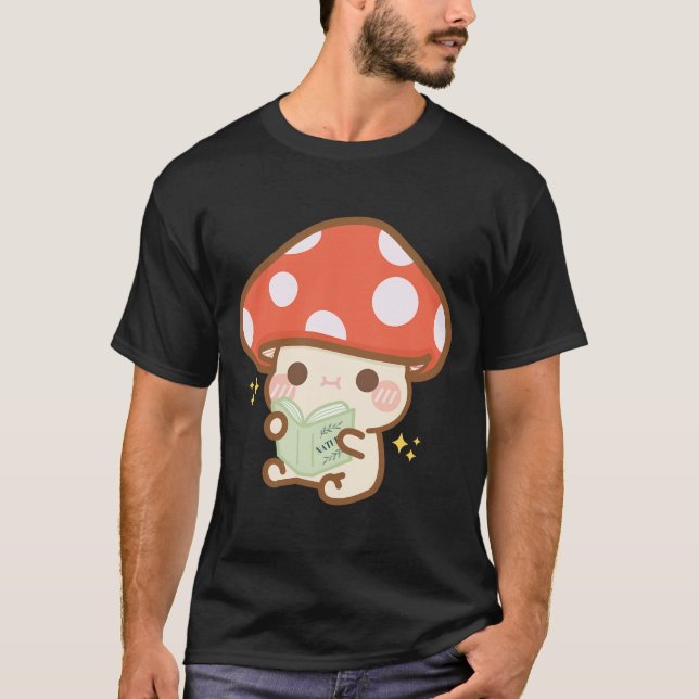 T-shirt Livre de lecture du champignon de dessin (Devant)