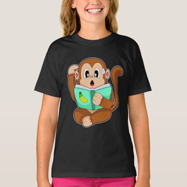 T-shirt Livre de lecture singe (Devant)