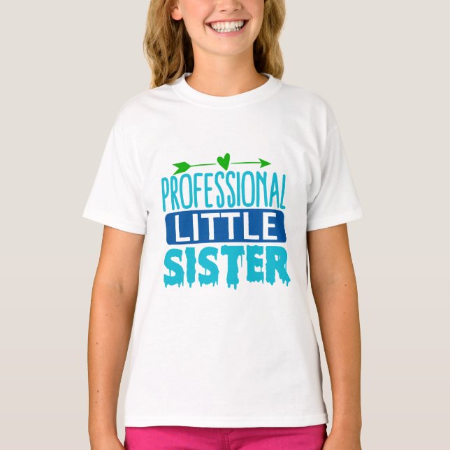 T-shirt Livre de peinture bleu petite soeur professionnell (Devant)