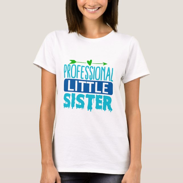 T-shirt Livre de peinture bleu petite soeur professionnell (Devant)