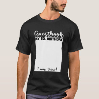 T-shirt Livre d'or pour 50 invités Célébration d'anniversa