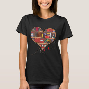 T-shirt Livre Lover Heart Shape Club Librarian Bookworm