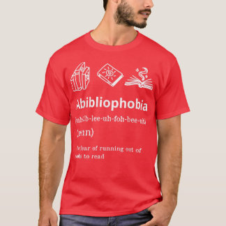 T-shirt Livre Lover Tops Abibliophobophoba Definition Read