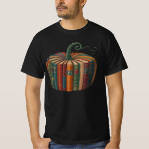 T-shirt Livre Rétro D'automne Citrouille Mignon Professe