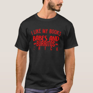 T-shirt Livres Babes Burritos Booklover Bookworm Single Th