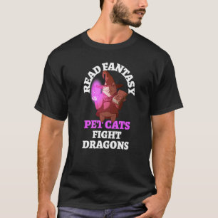 T-shirt Livres Cats Dragons Bookish Bookworm Imaginaire Wi