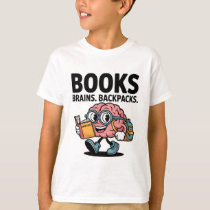T-shirt Livres Cerveaux Backpacks Funny Kawaii Cerveau de