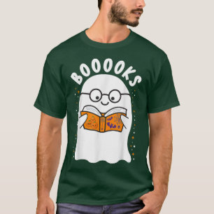 T-shirt Livres Cute Ghost Livre Lecture Halloween Enseigna