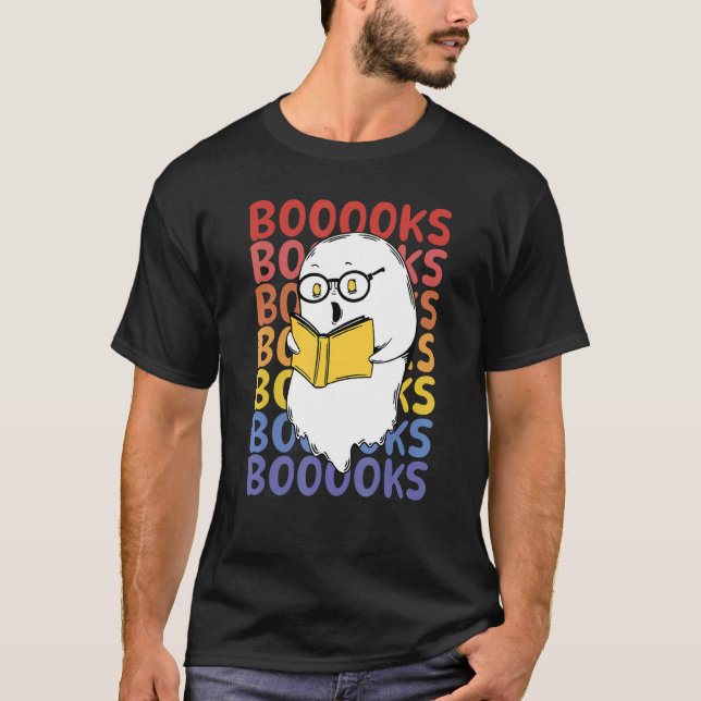 T-shirt Livres éffrayants Lecture Ghost - For Love of Boo (Devant)