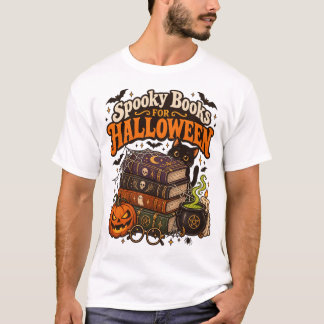 T-shirt Livres effrayants pour Halloween – Chat sorcier vi